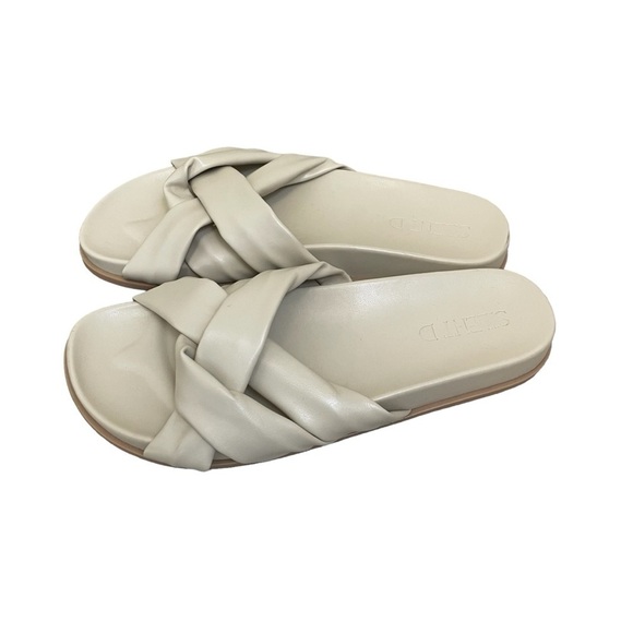 Anthropologie Silent D Cream Helena Slip On Flat Strap Sandals Size 40/9-9.5 - Picture 4 of 9